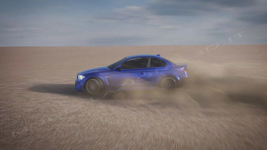 Animazione auto nel deserto