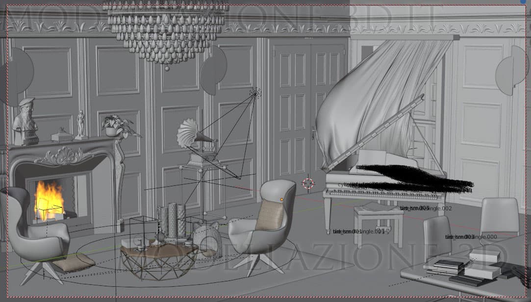Animazione 3D interno stile classic