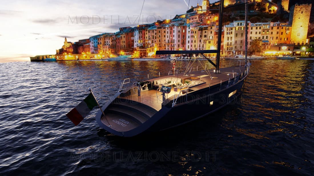 Yacht a vela animazione mare di Porto Venere