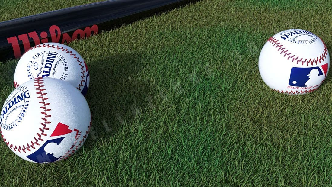 Set palla da baseball ed ambientazione