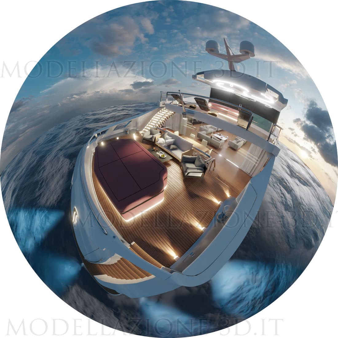 Modellazione e render Yacht lusso