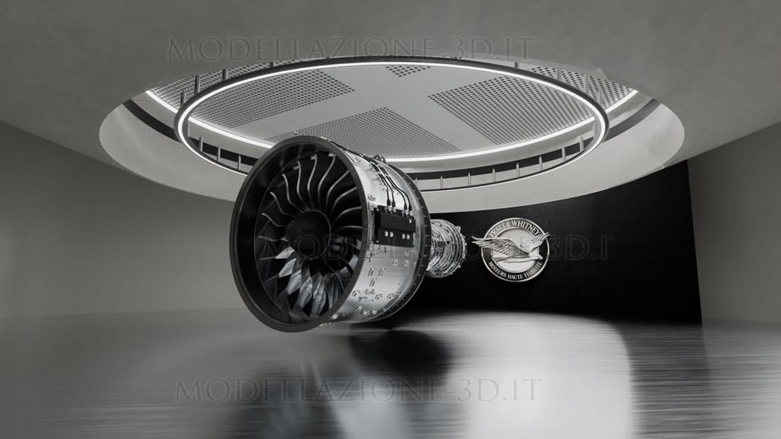 Turbofan Pratt & Whitney 3D