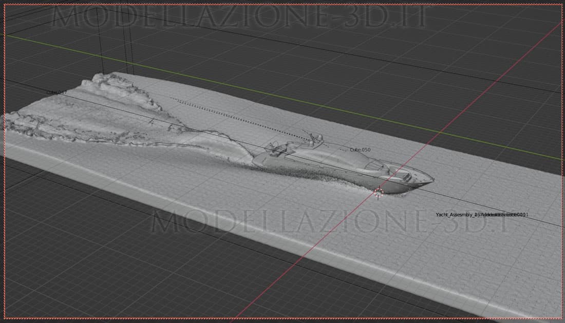 Animazione 3D scia yacht